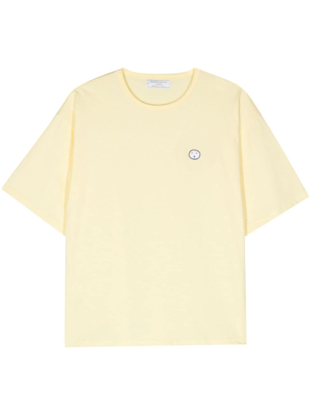 société anonyme t-shirt en coton à patch - jaune