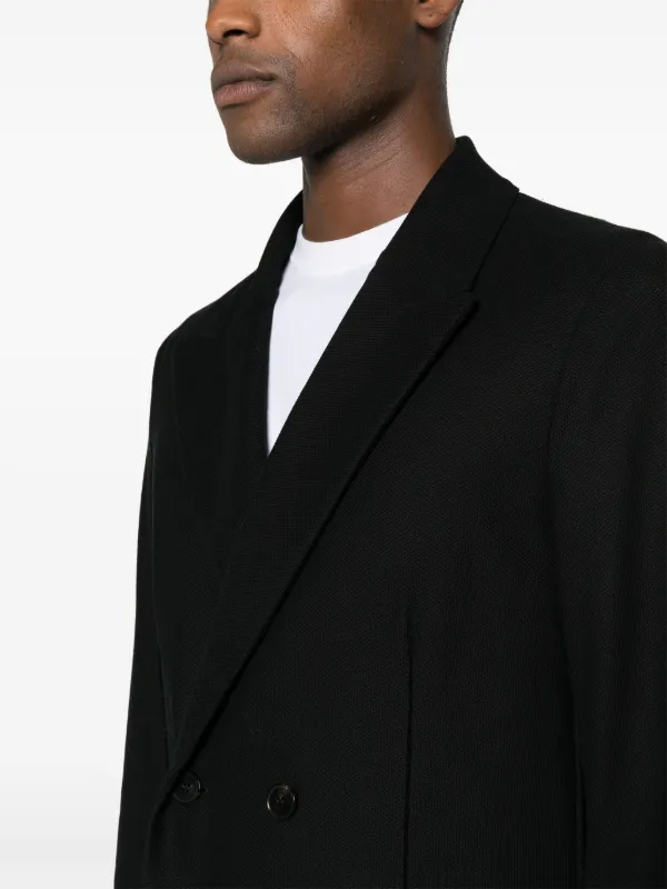 Harris Wharf London honeycomb-knit double-breasted Blazer Black