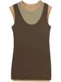 Jil Sander layered cotton tank top - Brown
