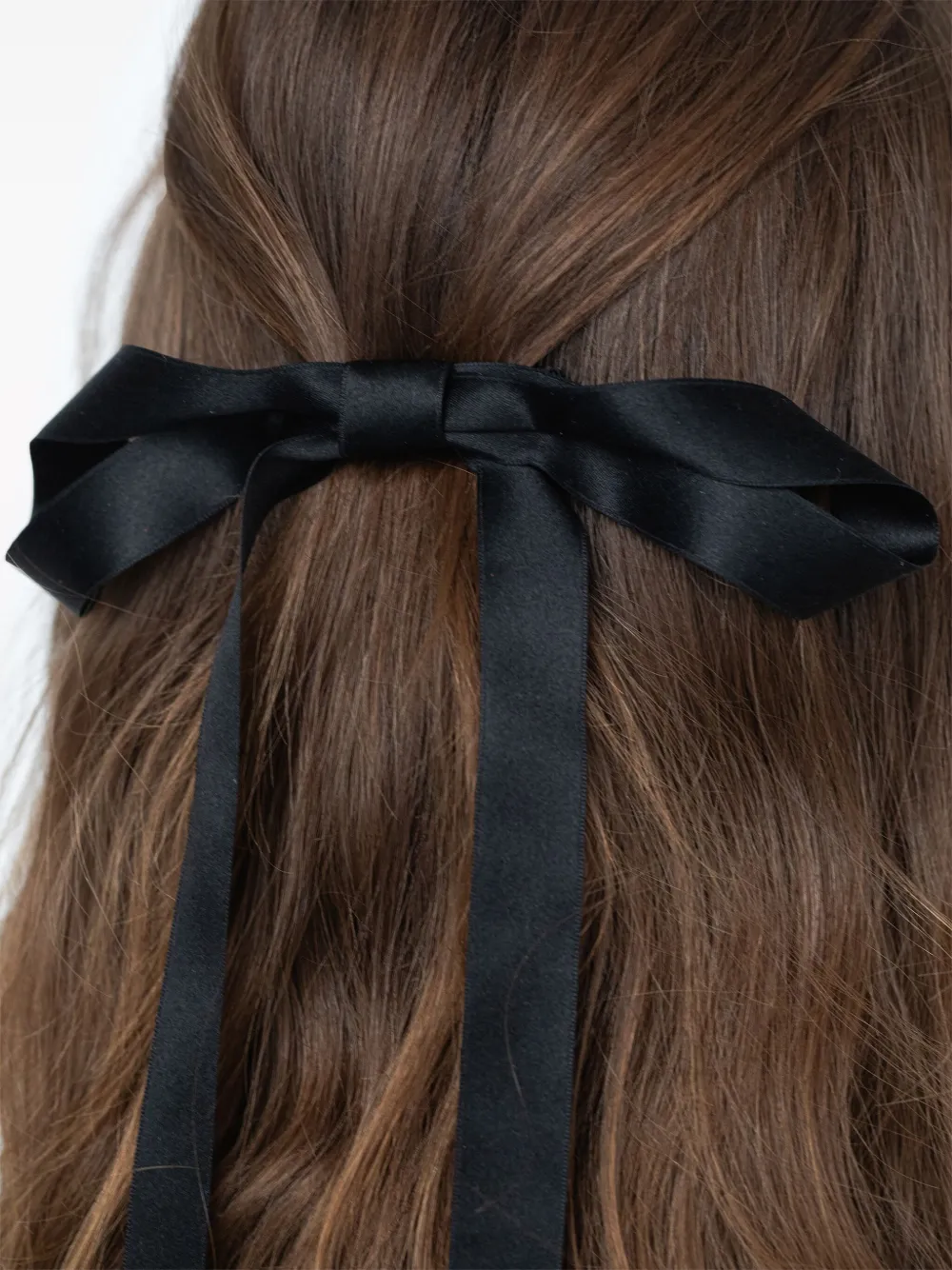 Jennifer Behr Gretta Silk Bow Barrette In Black