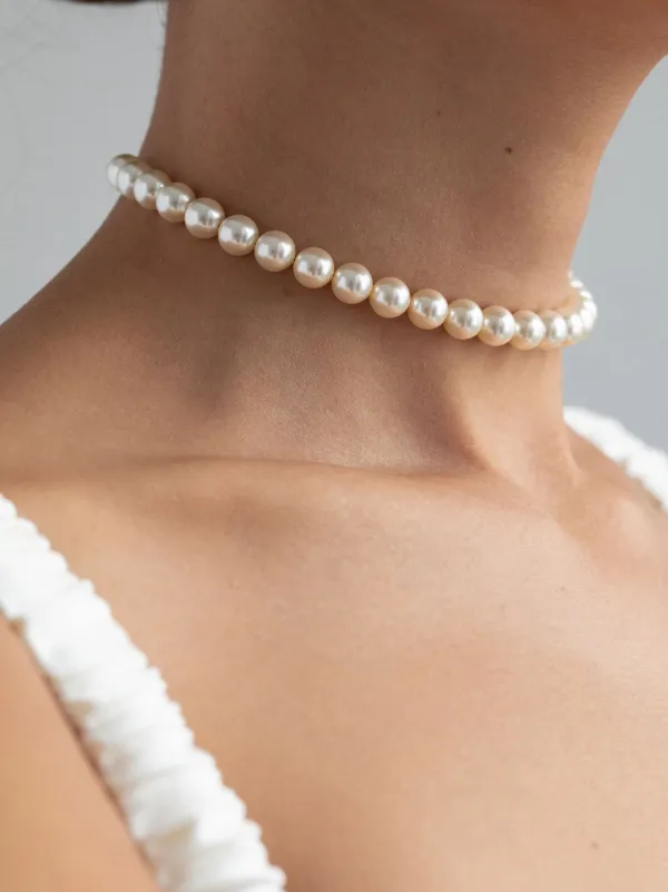 Jennifer Behr pearl-embellished Ribbon Tie Necklace White FARFETCH IN