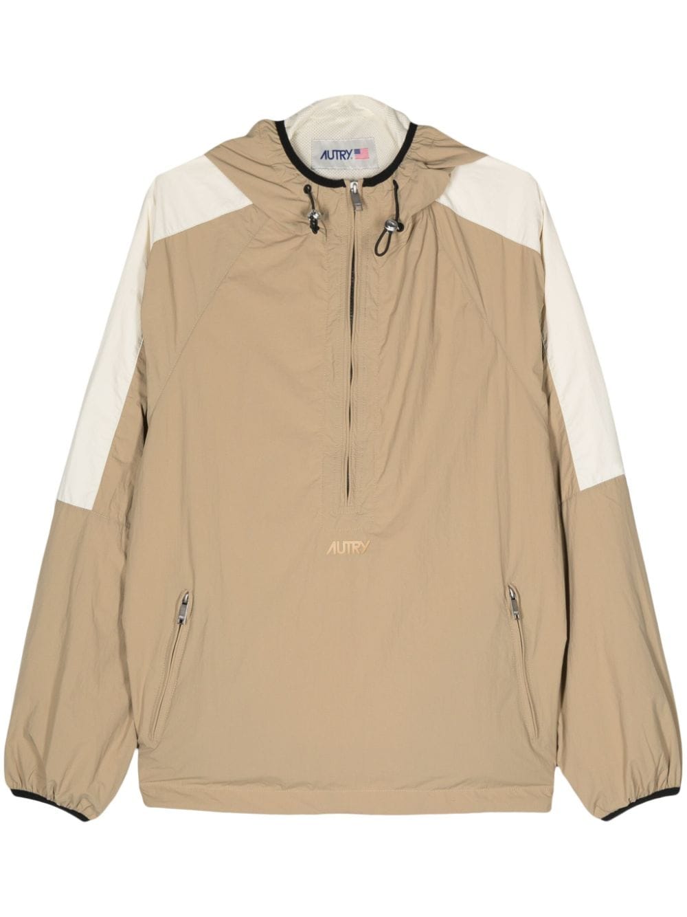 Autry Colourblock Hooded Jacket In Neutrals