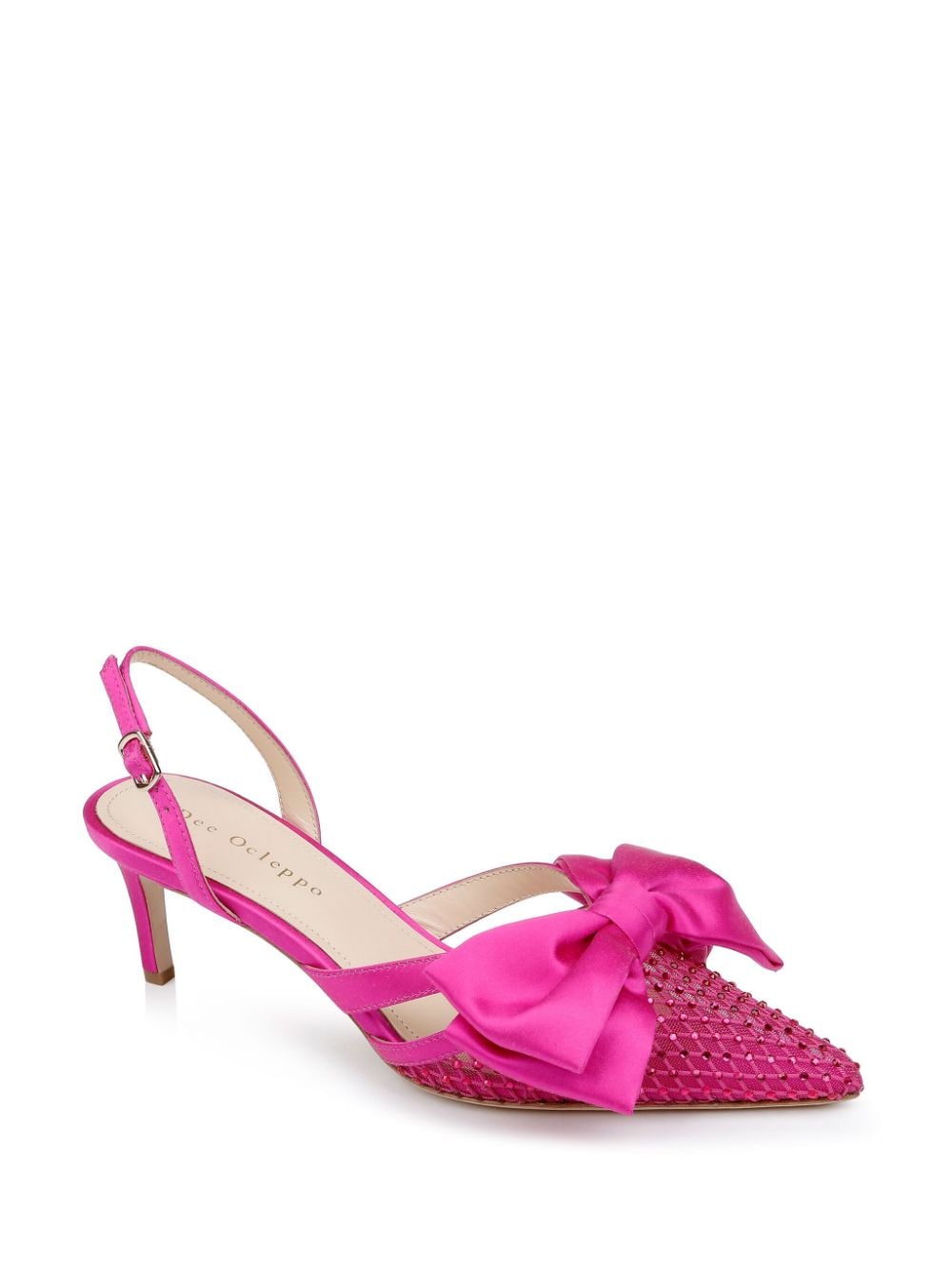 Shop Dee Ocleppo Brazil Satin Slingback Pumps In Pink