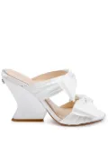 Dee Ocleppo Burgundy satin wedge sandals - White