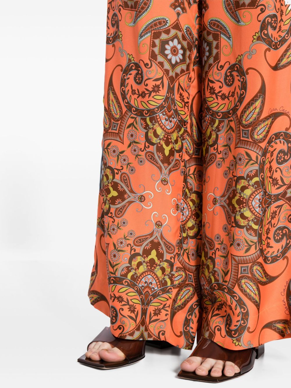 Shop Cara Cara Amalfi Wide-leg Trousers In Orange