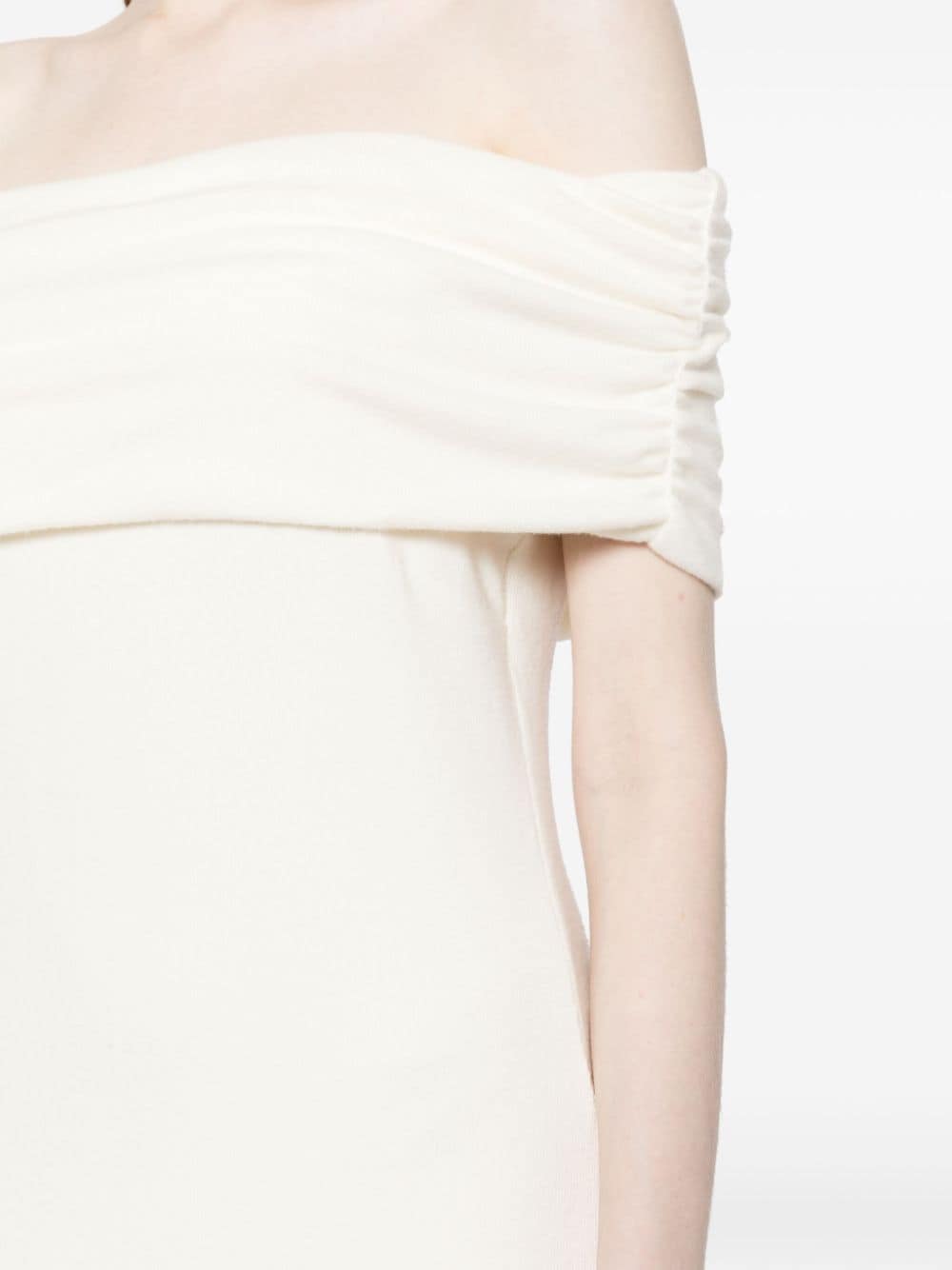Shop Reformation Josefina Off-shoulder Knit Maxi Dress In White