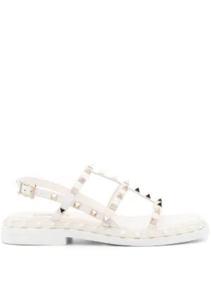 White valentino sale rockstud sandals