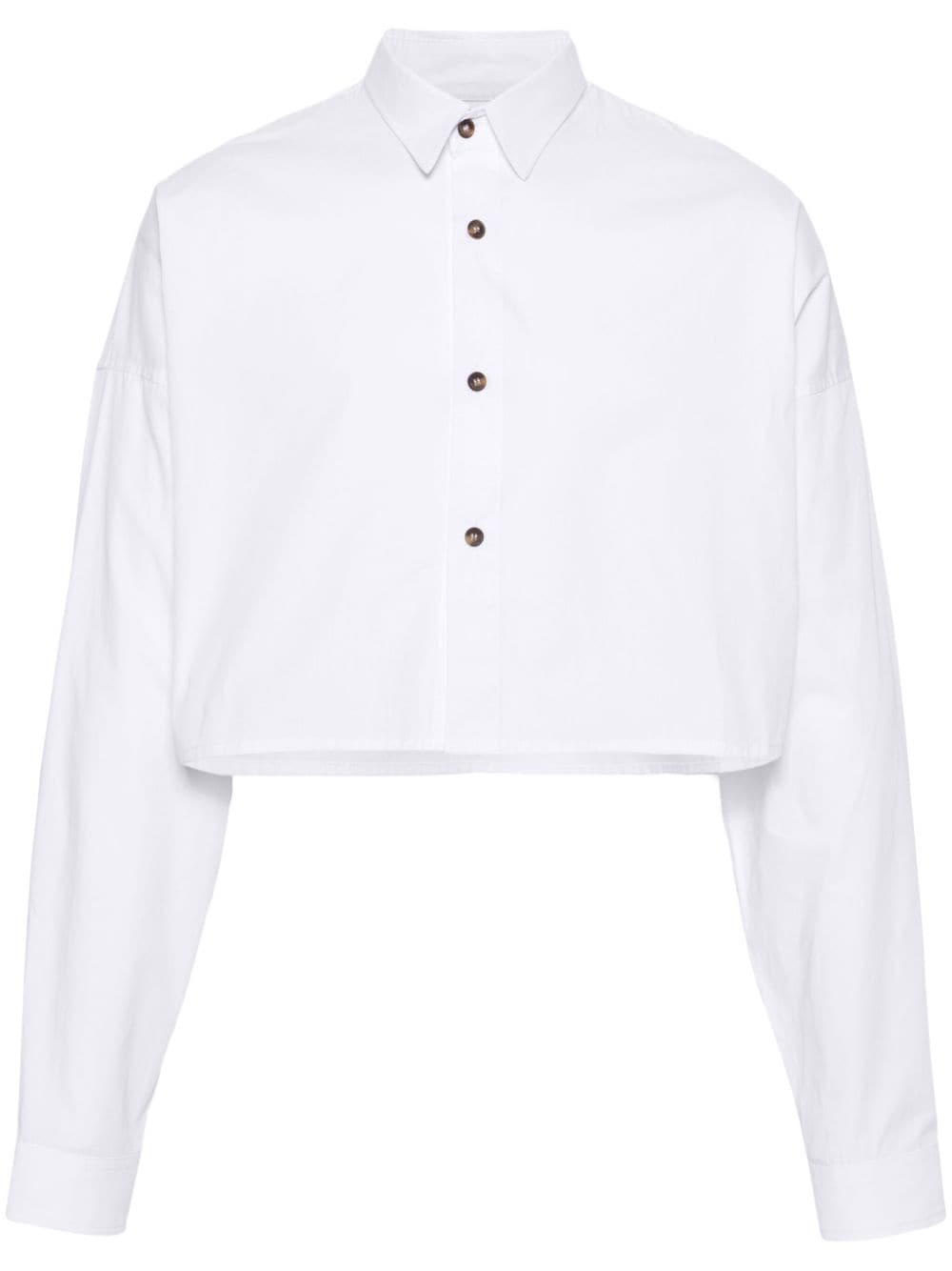 Société Anonyme Cropped Cotton Shirt In White