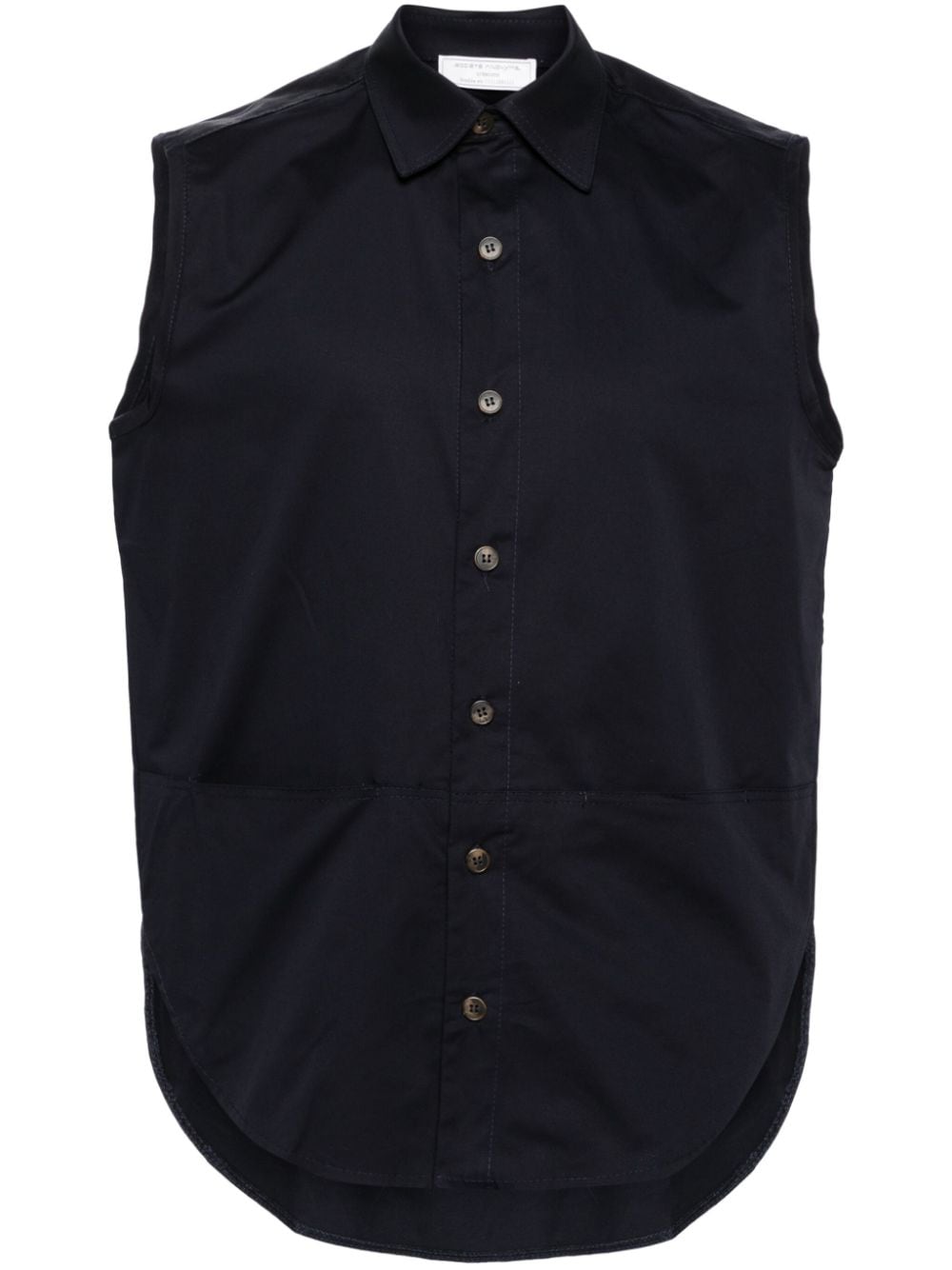 Société Anonyme K Sleeveless Cotton Shirt In Blue