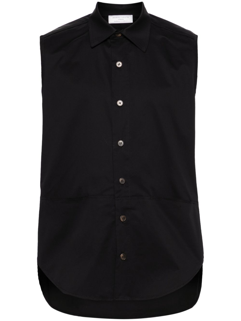 Société Anonyme Straight-collar Cotton Shirt In Black