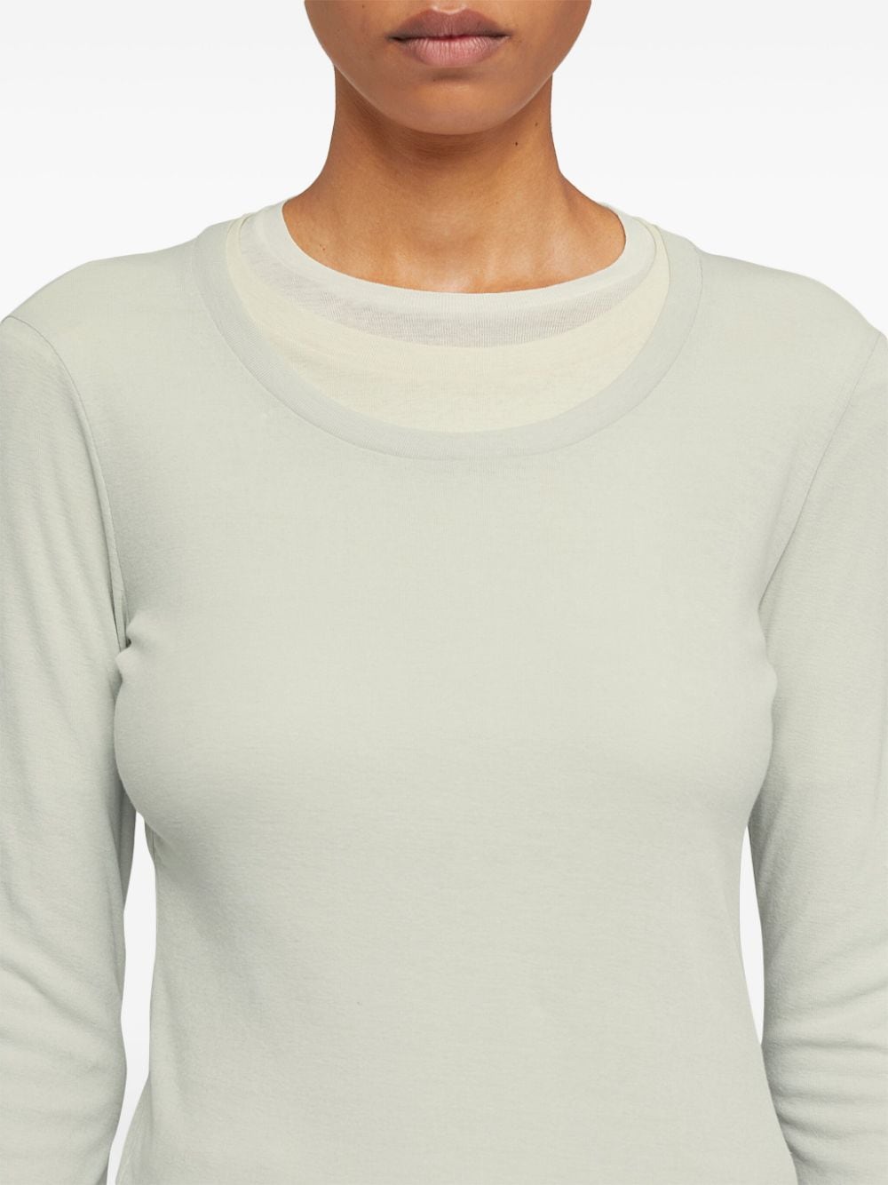 Shop Jil Sander Layered Cotton T-shirt In Grey