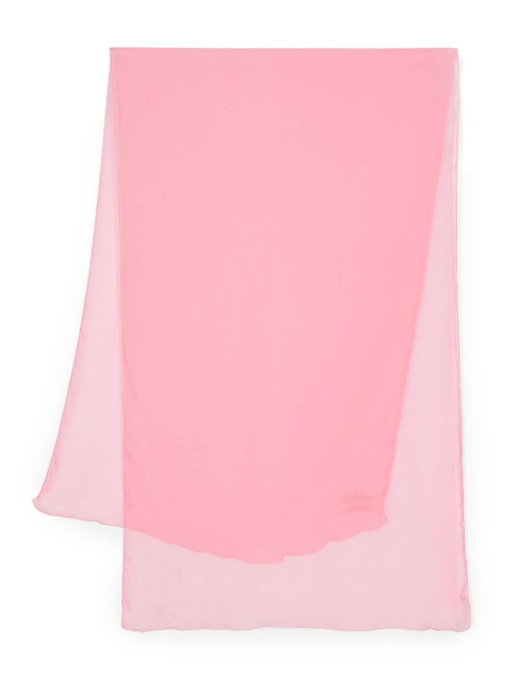 Ermanno Scervino Logo-embroidered Chiffon Scarf In Pink