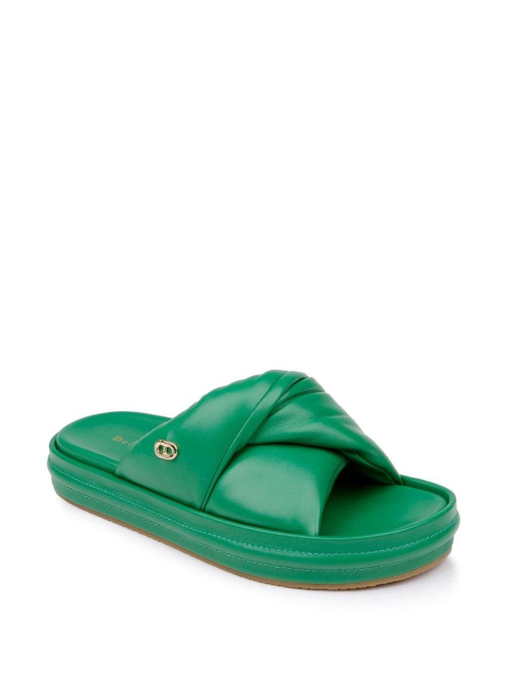 Shop Dee Ocleppo Milan Leather Slides In Green