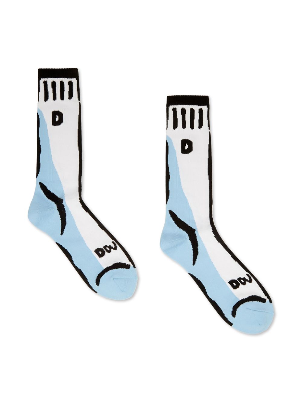Shop Doublet Two Dimensional Pattern-intarsia Socks In White