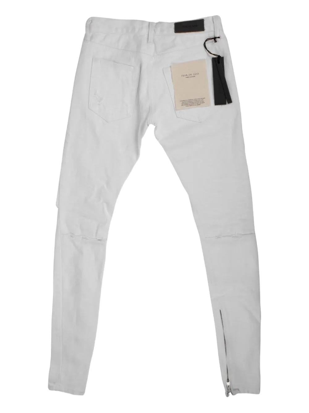 Fear Of God Distressed Skinny Jeans In White