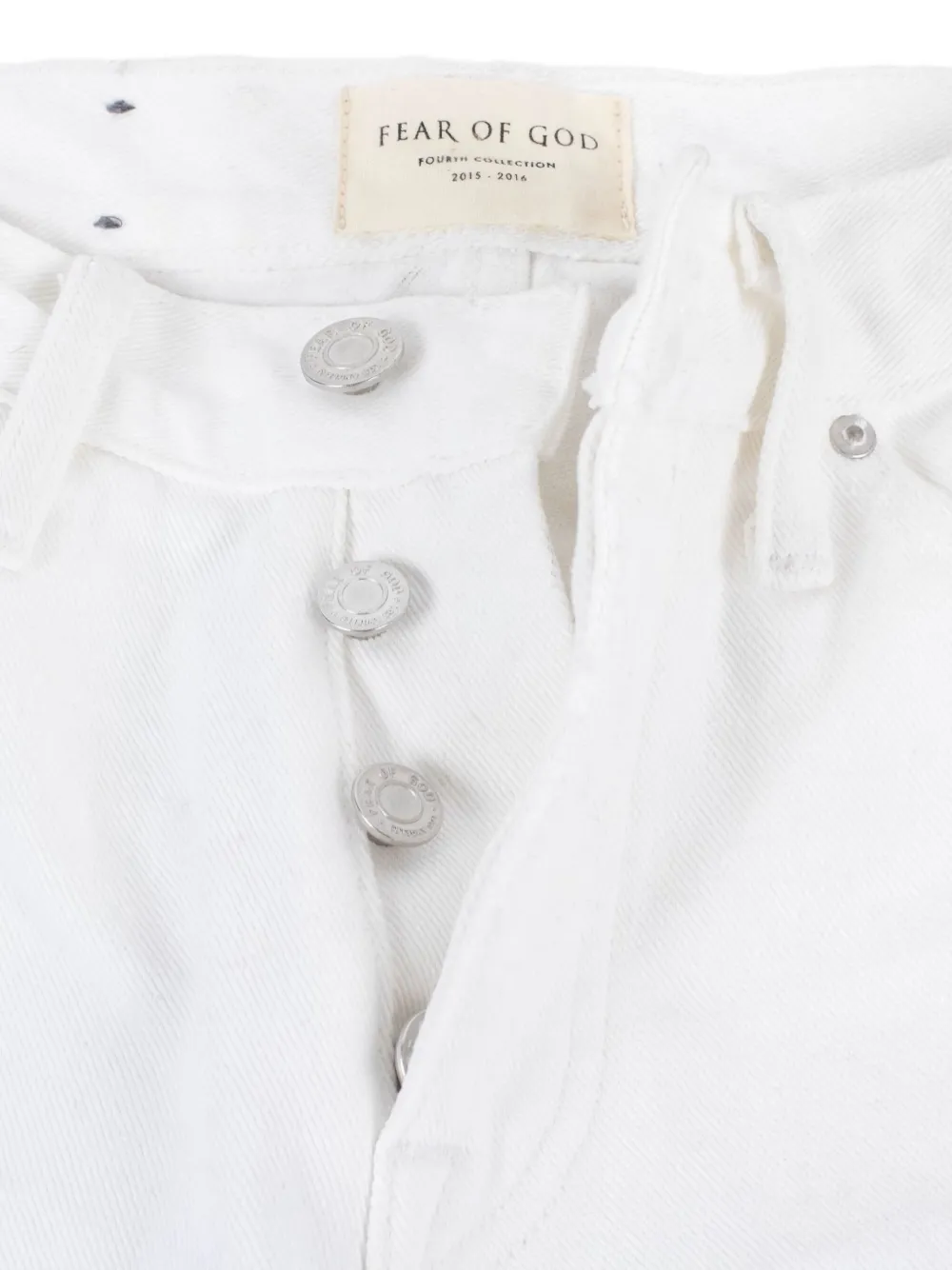 Fear Of God Distressed Skinny Jeans In White