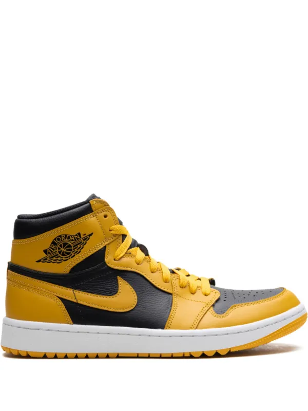 nikeエアジョーダン1ハイカットゴルフシューズ、イエロー/ブラック Jordan Air Jordan 1 Golf “Pollen” スニーカー | イエロー | FARFETCH JP