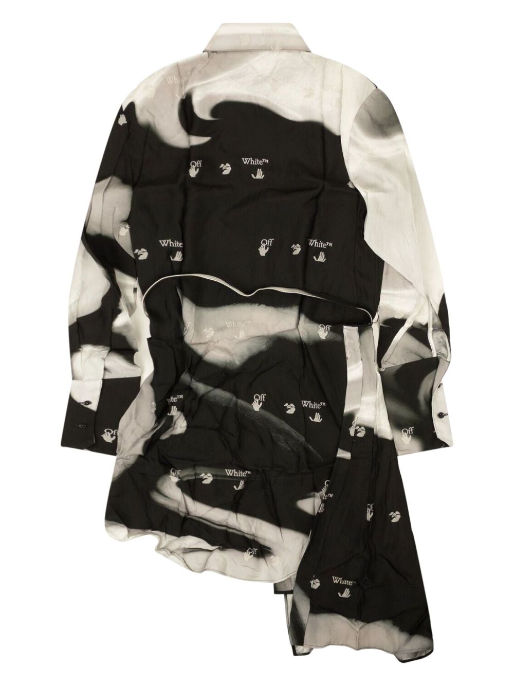 Off-White Asymmetrische blousejurk met print Zwart