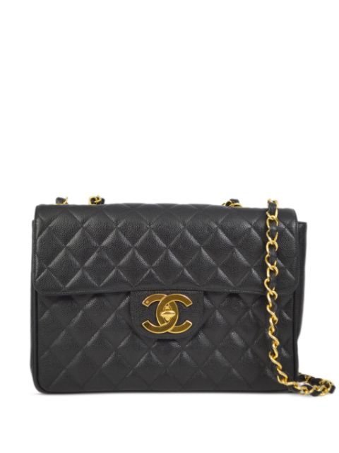 Affordable HOT SALE CHANEL 1995 jumbo Classic Flap shoulder bag Women