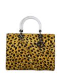 Christian Dior Pre-Owned 1999 Lady Dior cheetah-print tote bag - Yellow