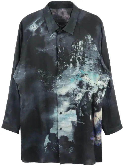 Chemise à imprimé graphique - Yohji Yamamoto - Modalova
