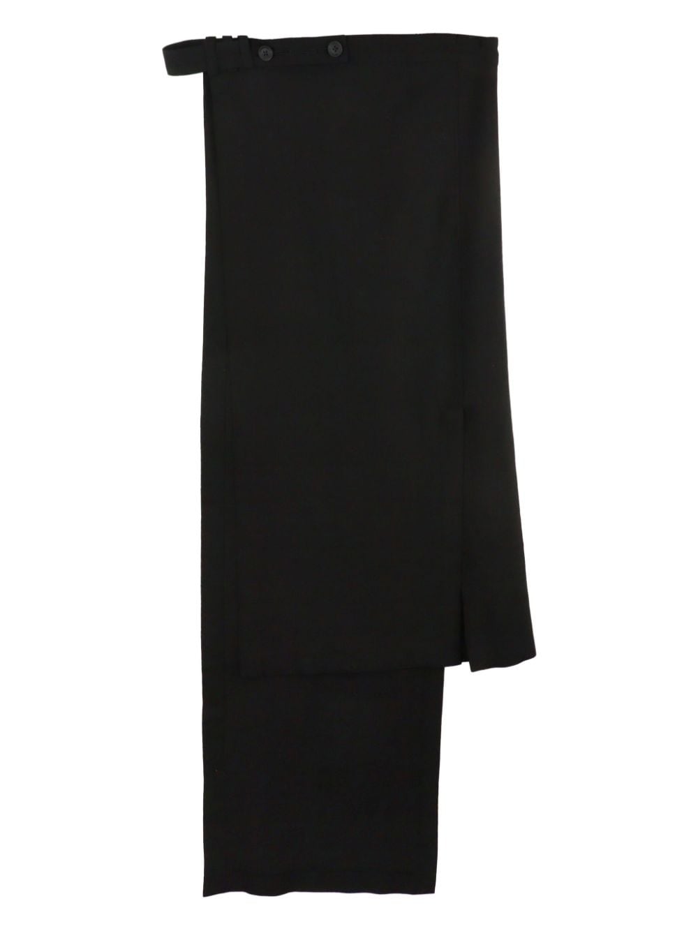 Yohji Yamamoto wool-blend wrap skirt - Zwart