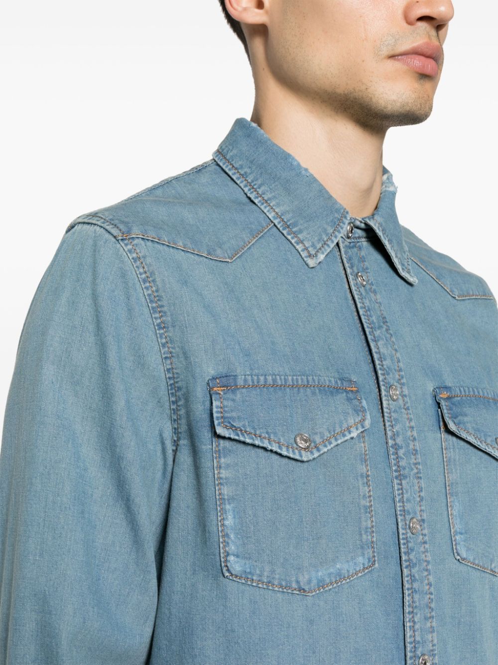 Shop Zadig & Voltaire Stan Denim Shirt In Blue