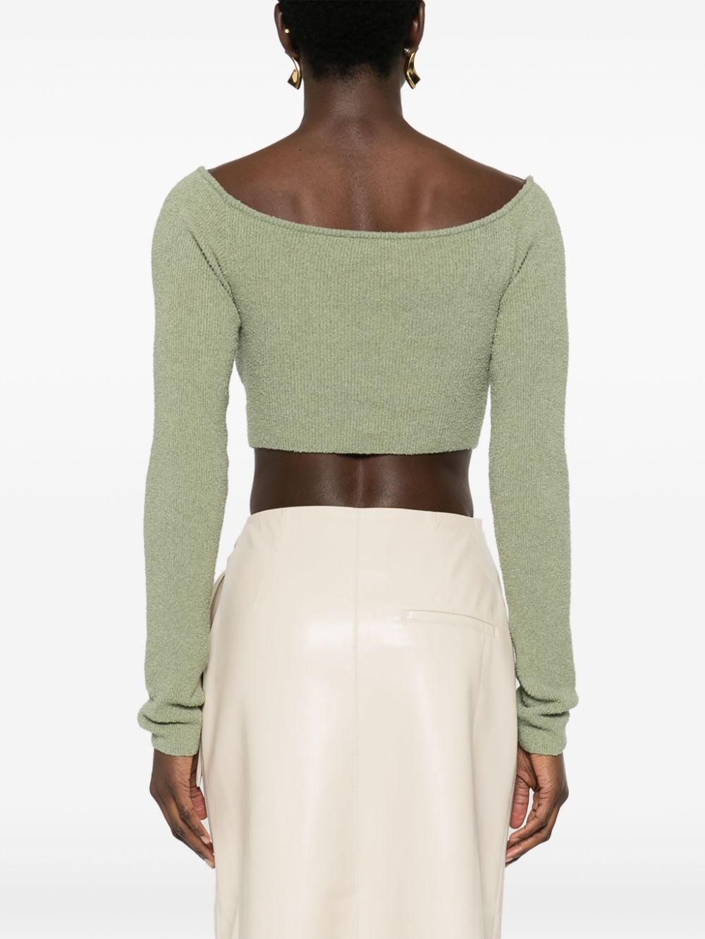 Shop Nanushka Marnin Terry-cloth Knitted Top In Grün