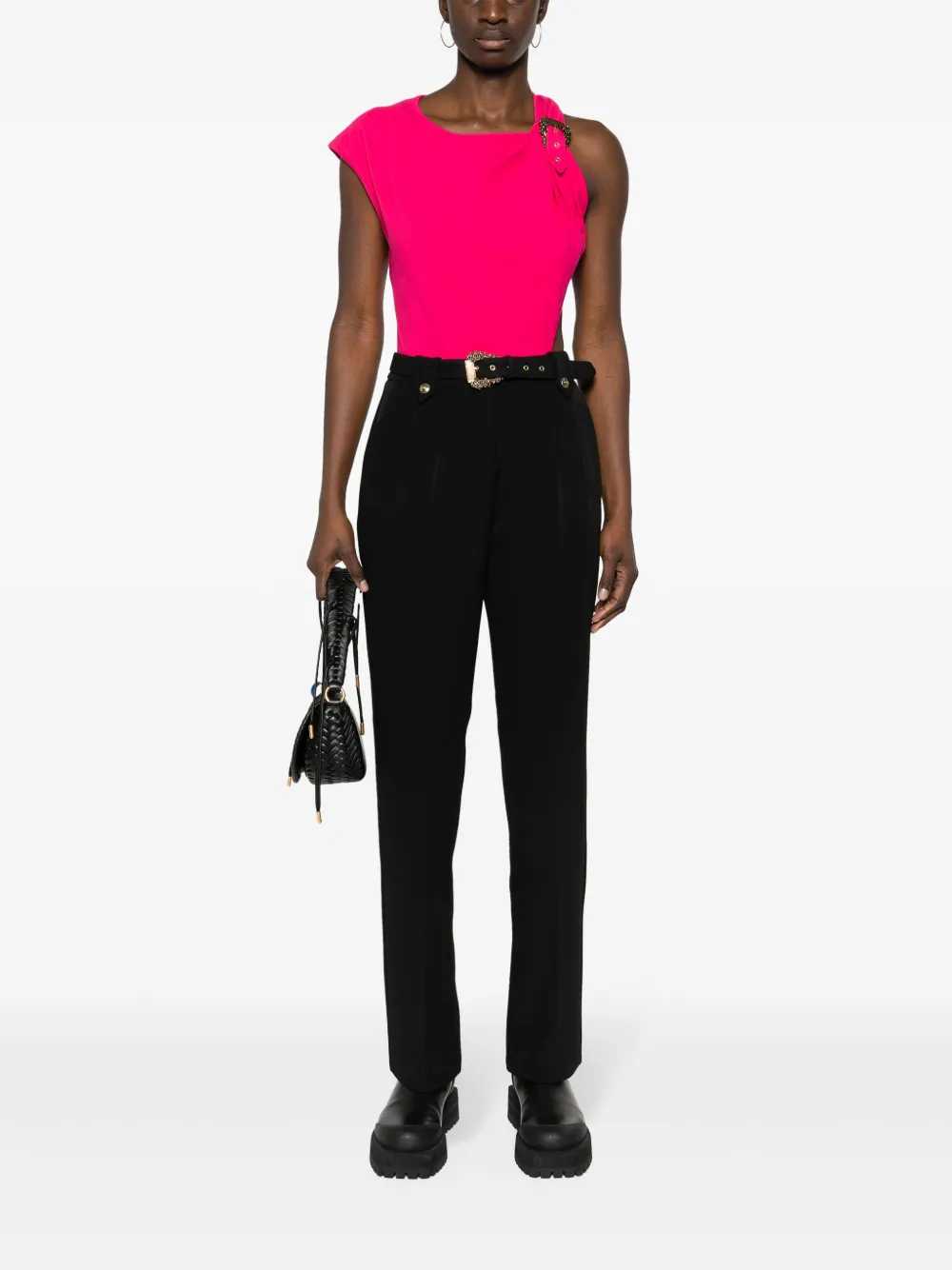 Versace Jeans Couture Body met gesp met gegraveerd logo - Roze