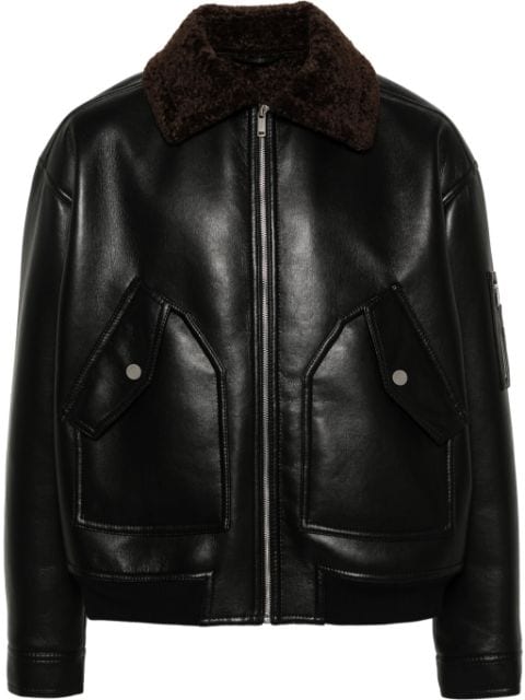 Nanushka Lude shearling-collar jacket