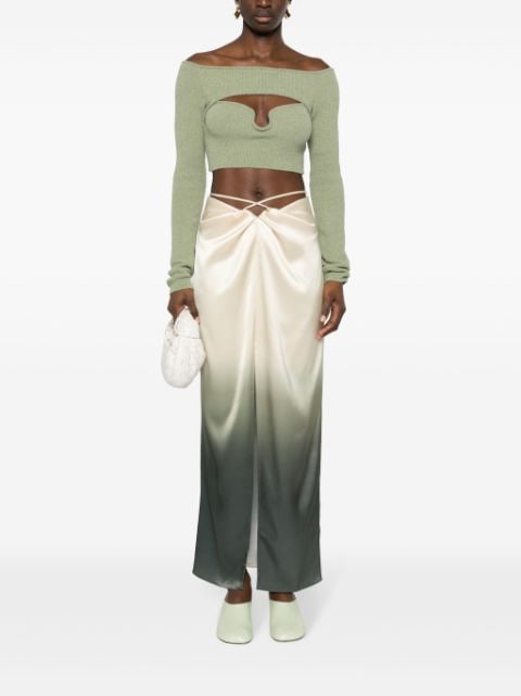 ombré satin maxi skirt