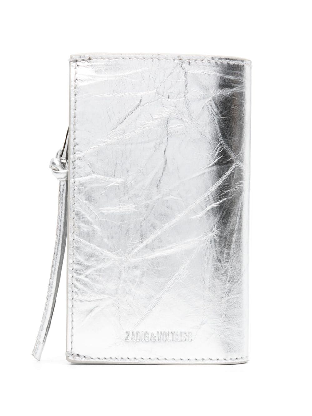 Shop Zadig & Voltaire Compact Eternal Metallic Cardholder In Silver