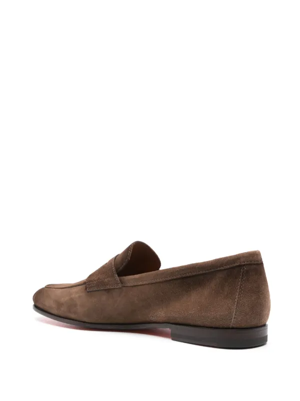 Santoni スエード ペニーローファー | ブラウン | FARFETCH JP