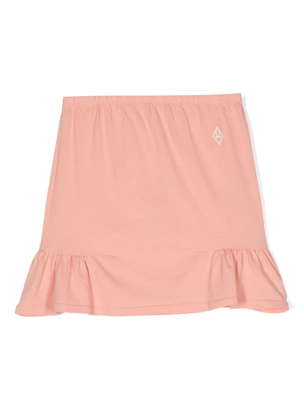 The Animals Observatory Kids' Embroidered-logo Cotton Skirt In Pink