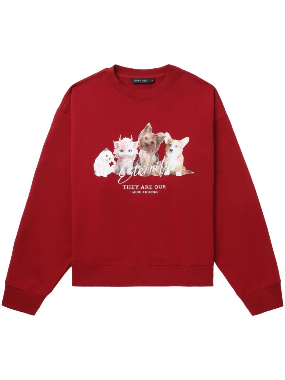 Tout A Coup Graphic-print Cotton Sweatshirt In Red