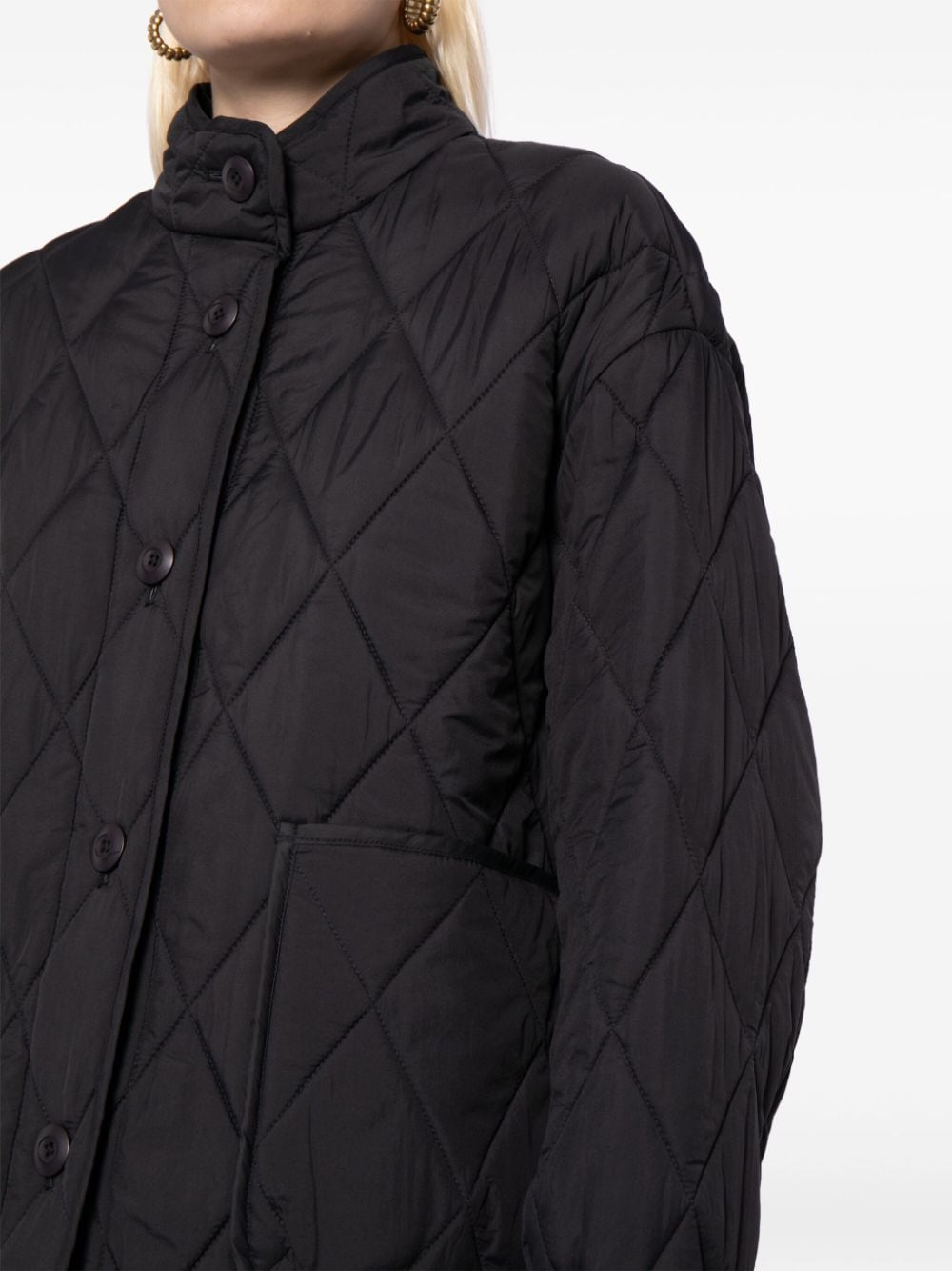 Shop Studio Tomboy Diamond-quilted Padded Jacket In Black