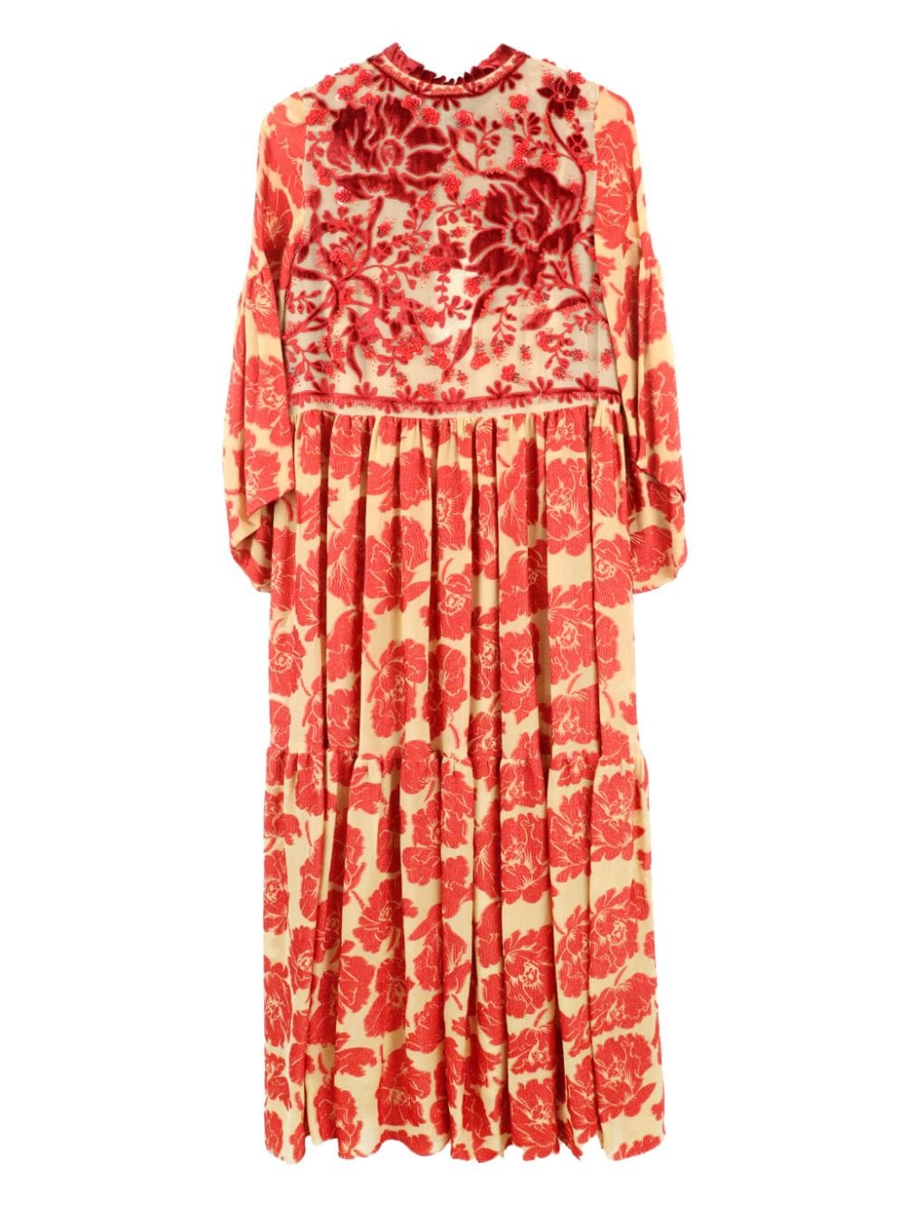 Biyan fill-coupé pleated midi dress - Rood