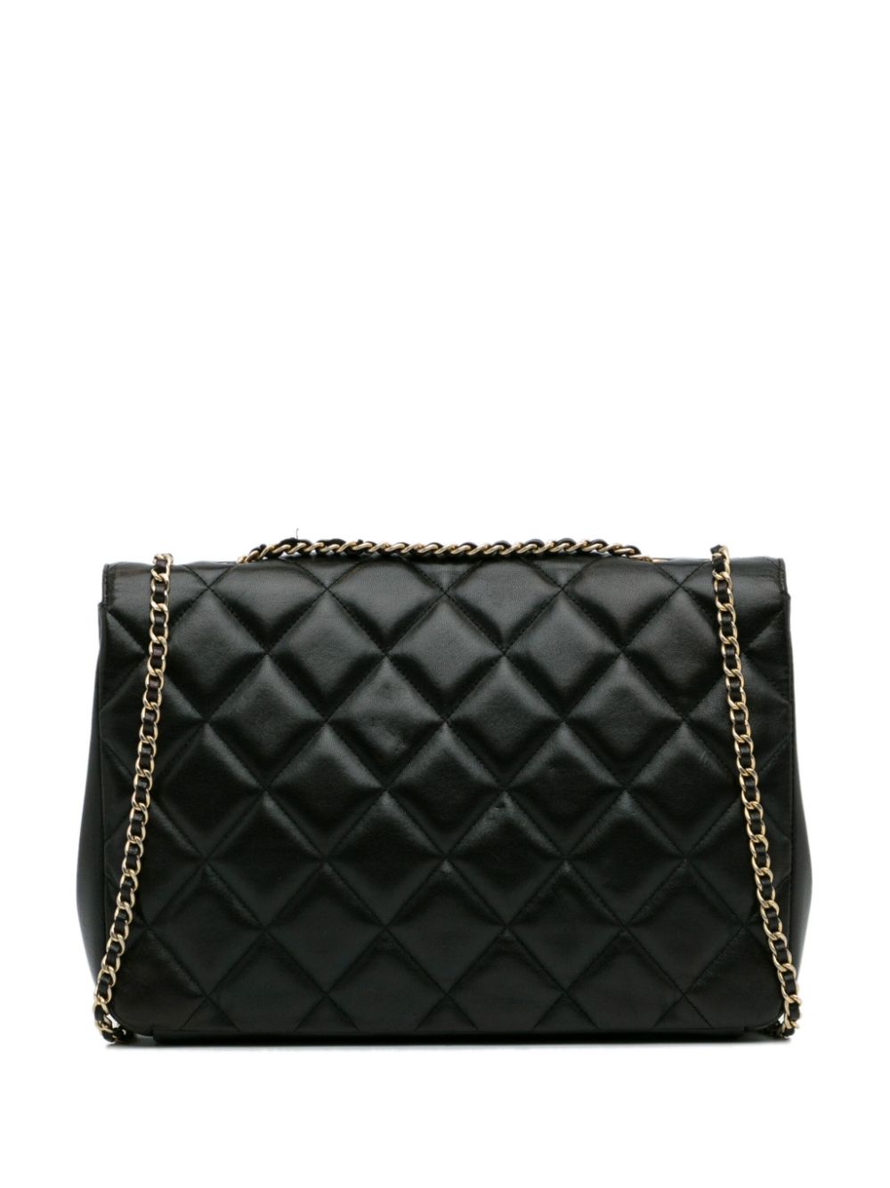 CHANEL Pre-Owned 2013-2014 diamond-quilted logo-embossed flap shoulder bag - Zwart