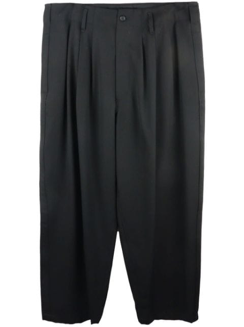 Yohji Yamamoto drop-crotch pleated wool trousers