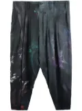 Yohji Yamamoto abstract-print drop-crotch trousers - Black