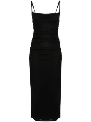 sachin and babi light blue dress Posse Quincy Velvet Midi Dress | Black