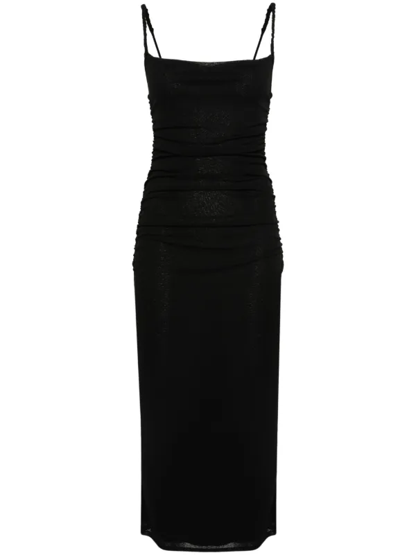 knee length dresses for ladies Betsy & Adam Petite V-Neck Gown - Mocha Gold