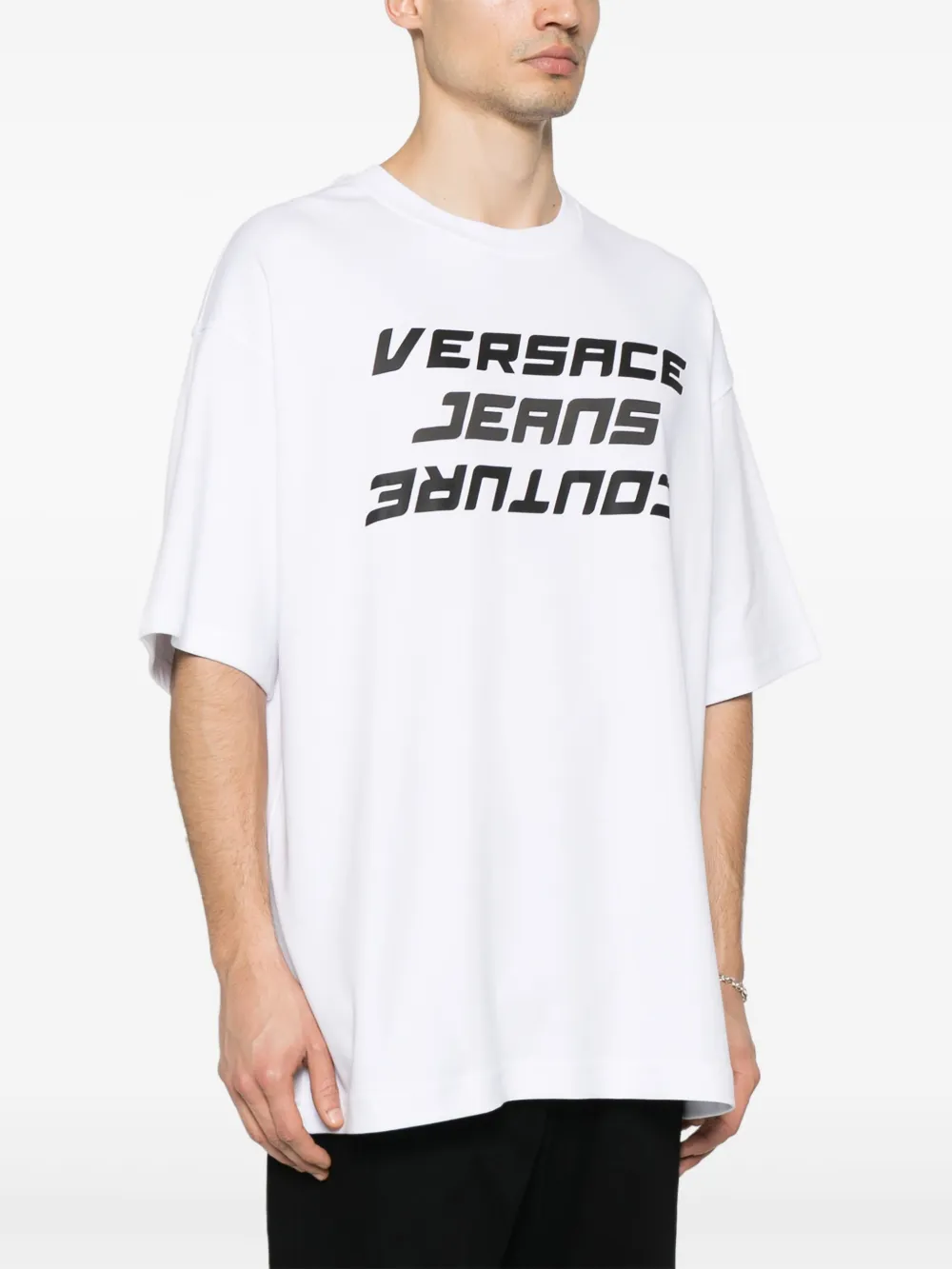 Versace Jeans Couture T-shirt met logostempel Wit