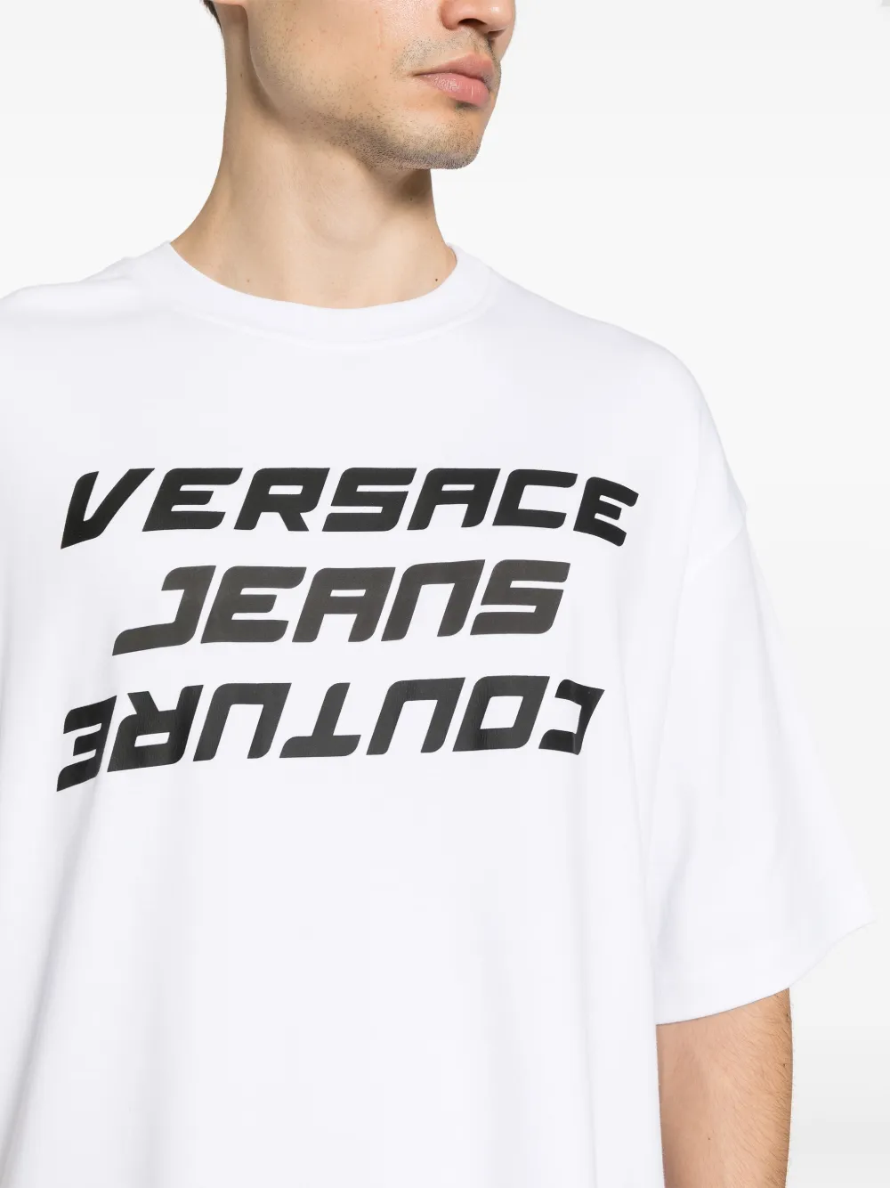 Versace Jeans Couture T-shirt met logostempel Wit