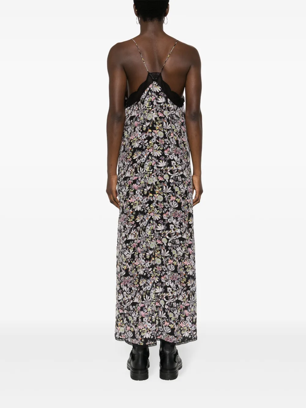 Shop Zadig & Voltaire Risty Floral-print Maxi Dress In Black