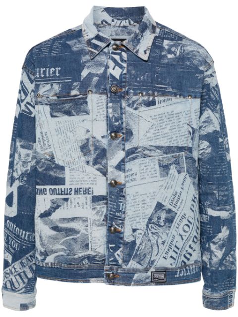 Versace Jeans Couture magazine-print denim jacket