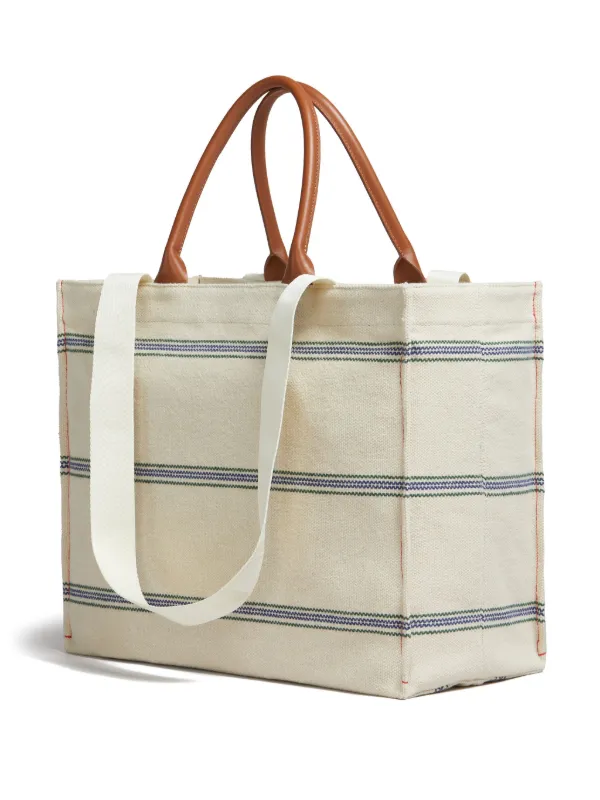★MARNI★ Logo Print Tote Bag White SHMQ0053U2P596800W12 SHM Small white leather Museo hobo bag with patches | Marni