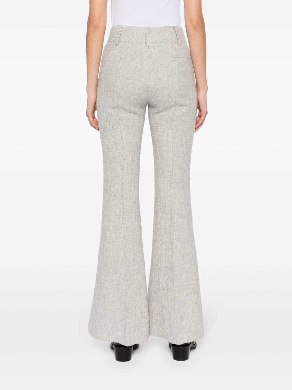 Shop Gabriela Hearst Rhein Flared Seam-detail Flared Trousers In Grey