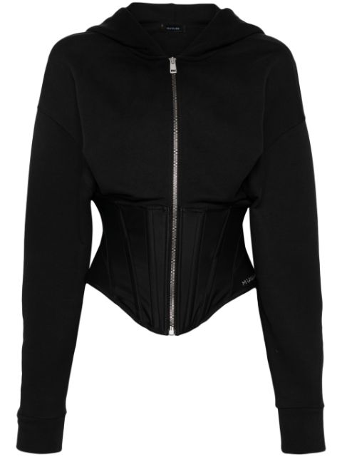Mugler corset zipped hoodie