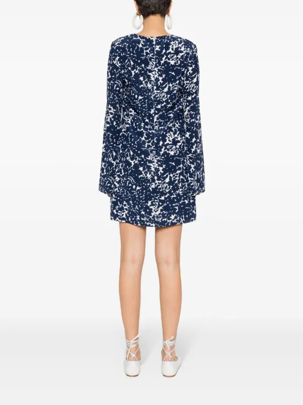 Michael Kors Collection floral applique Silk Dress Blue FARFETCH CA